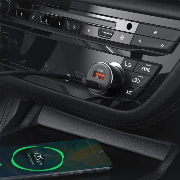 Car charger Acefast B12 60W USB-C/USB-A black