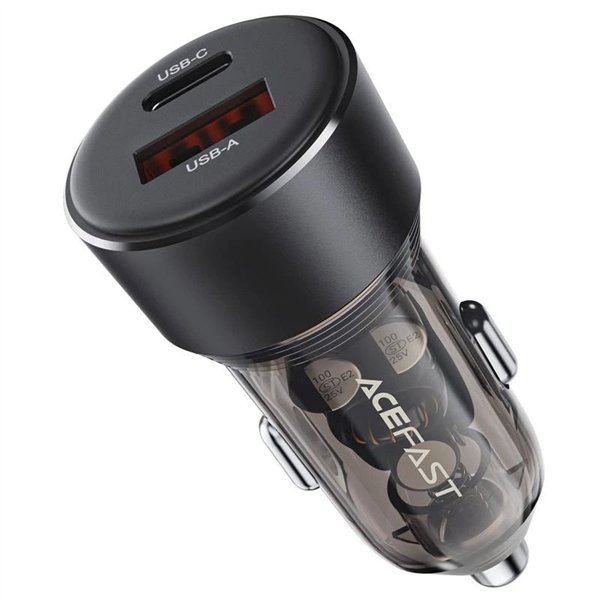 Car charger Acefast B12 60W USB-C/USB-A black