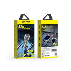 Car charger Awei C-858 33W 2xUSB-C black