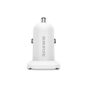 Car charger Borofone BZ12 whit 2 USB connectors (2.4A) white