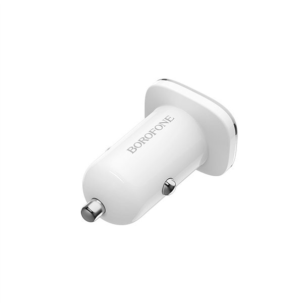 Car charger Borofone BZ12 whit 2 USB connectors (2.4A) white