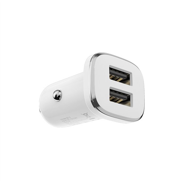 Car charger Borofone BZ12 whit 2 USB connectors (2.4A) white