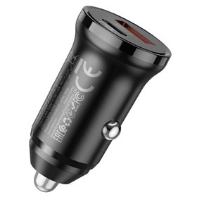 Automobilinis įkroviklis Borofone BZ18A USB-A/Type-C PD20W+QC3.0 juodas
