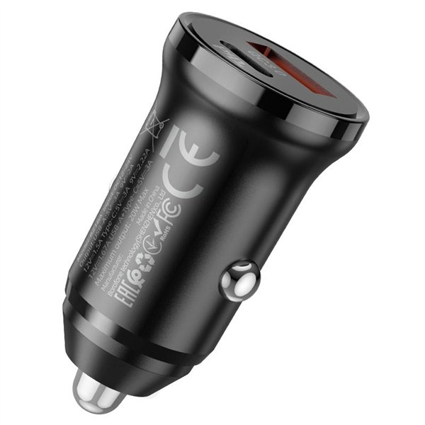 Car charger Borofone BZ18A USB-A/Type-C PD20W+QC3.0 black