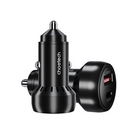Car charger Choetech TC0014 USB-C/USB-A 60W black