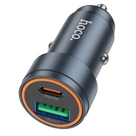 Car charger Hoco Z57A 30W USB-C/USB-A grey