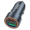 Car charger Hoco Z57A 30W USB-C/USB-A grey