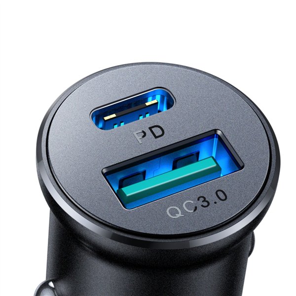 Car charger Joyroom JR-CCN05 USB-C/USB-A 30W black