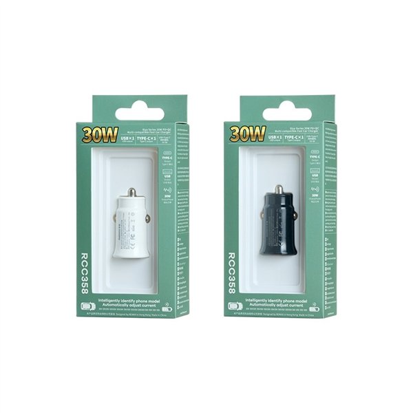Car charger Remax RCC358 30W USB-C/USB-A black