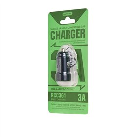 Car charger Remax RCC361 15W USB-C/USB-A black