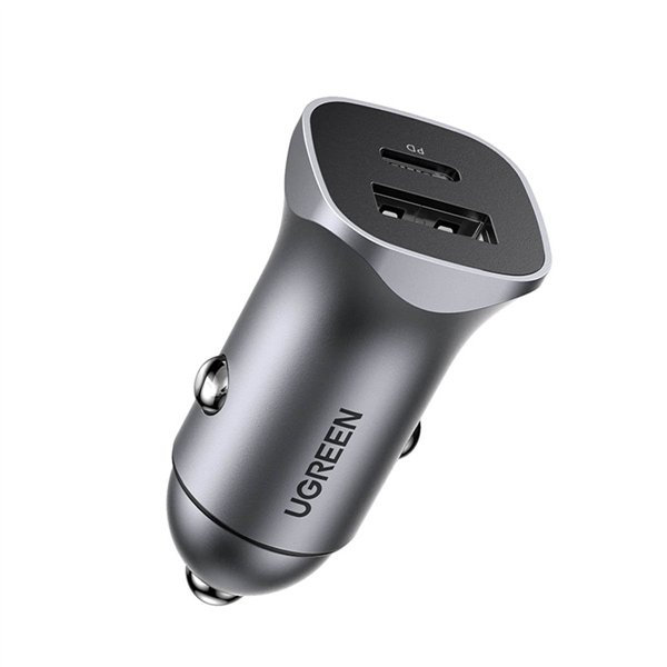 Car charger Ugreen CD130 USB-C/USB-A 30W gray