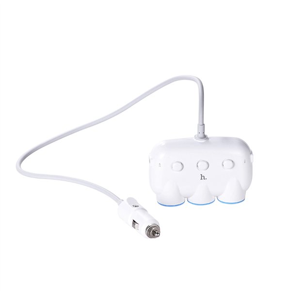 Car socket splitter Hoco C1 with 2 USB port and 3x3.(3.1A) plugs