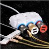 Car socket splitter Hoco C1 with 2 USB port and 3x3.(3.1A) plugs