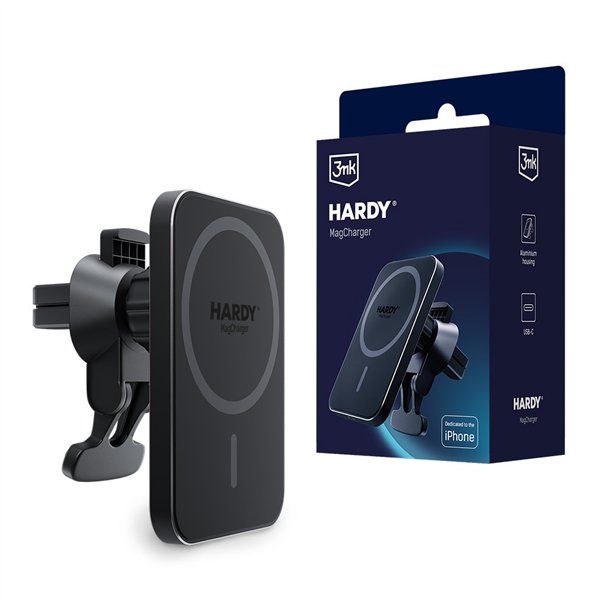 Car charger-holder 3mk Hardy MagCharger 15W black