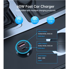 Car charger-holder Choetech 15W Electric Car Wireless Charger With Magnetic Head T201-F black