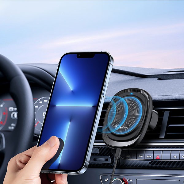 Car charger-holder magnetic DUZZONA V1 MagSafe black