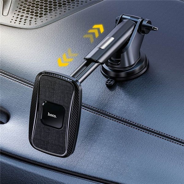 Car charger-holder Hoco CA75 magnetic, black