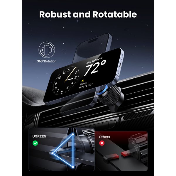 Automobilinis laikiklis-įkroviklis Ugreen W525 MagSafe 15W (35029) juodas