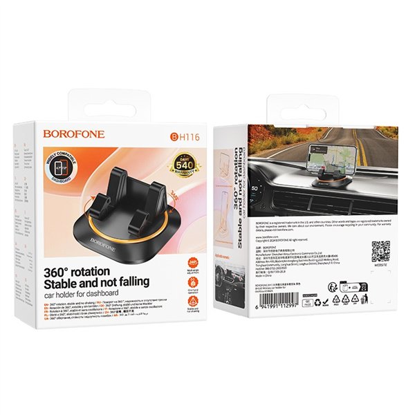 Car phone holder Borofone BH116 (dashboard) black