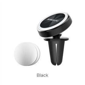 Car phone holder Borofone BH6, for using on ventilation grille, magnetic fixing, black