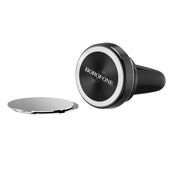 Car phone holder Borofone BH6, for using on ventilation grille, magnetic fixing, black