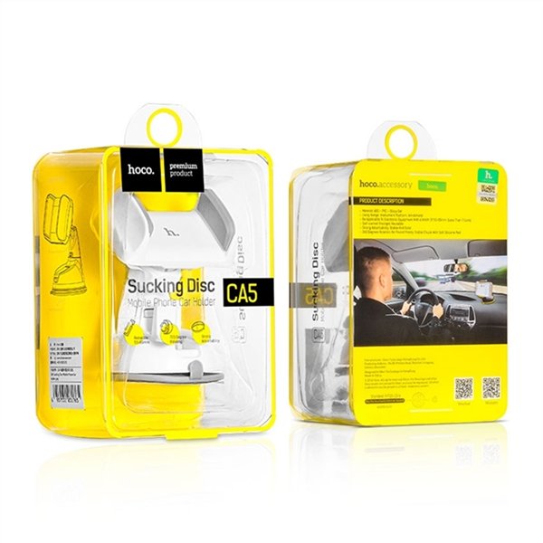 Car phone holder Hoco CA5, windshield mounting, short fixing, white