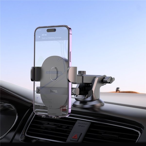 Car phone holder Hoco H19 (dashboard/windshield) black