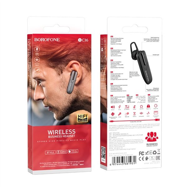 Bluetooth handsfree Borofone BC36 black