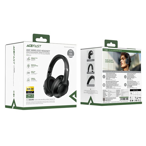 Wireless headphones Acefast H4 ANC black
