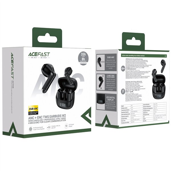 Wireless headphones Acefast W2 ANC black