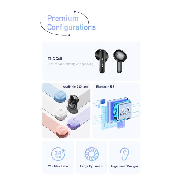 Wireless headphones Awei T68 white