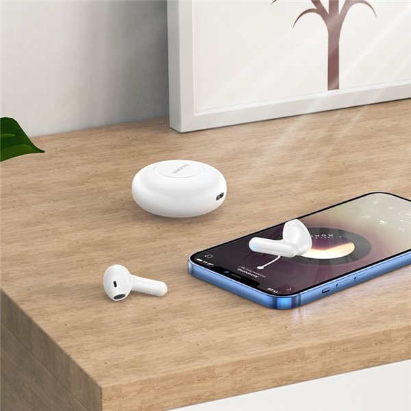 Belaidės ausinės Borofone BE54 Rejoice TWS baltos