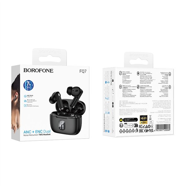 Wireless headphones Borofone FQ7 ANC+ENC black