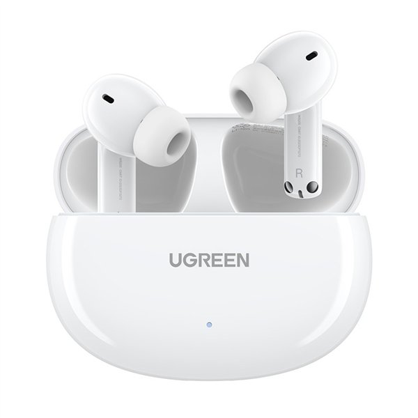 Wireless headphones Ugreen WS200 HiTune T6 Active Noise-Cancelling Earbuds white