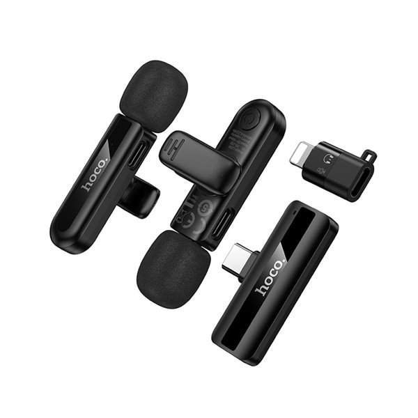 Wireless microphone set Hoco L20A USB-C/Lightning black