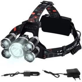 Priekšējais lukturis 5 x LED T6 CREE
