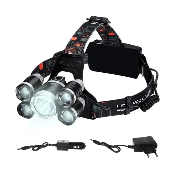 Headlamp 5 x LED T6 CREE