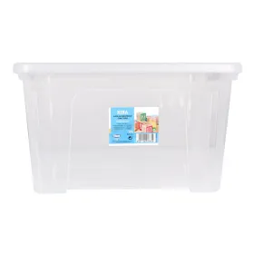 Uzglabāšanas Kaste ar Vāku Dem Kira Plastmasa Caurspīdīgs 25 L 42 x 36 x 25 cm (6 gb.)