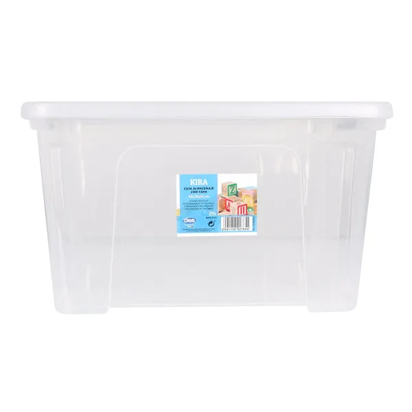 Uzglabāšanas Kaste ar Vāku Dem Kira Plastmasa Caurspīdīgs 25 L 42 x 36 x 25 cm (6 gb.)
