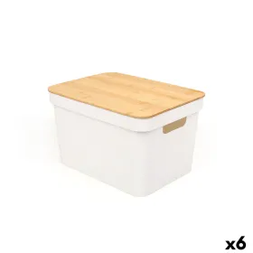 Daudzfunkcionāla Kaste La Mediterránea Balts Brūns Bambuss Plastmasa (6 gb.)