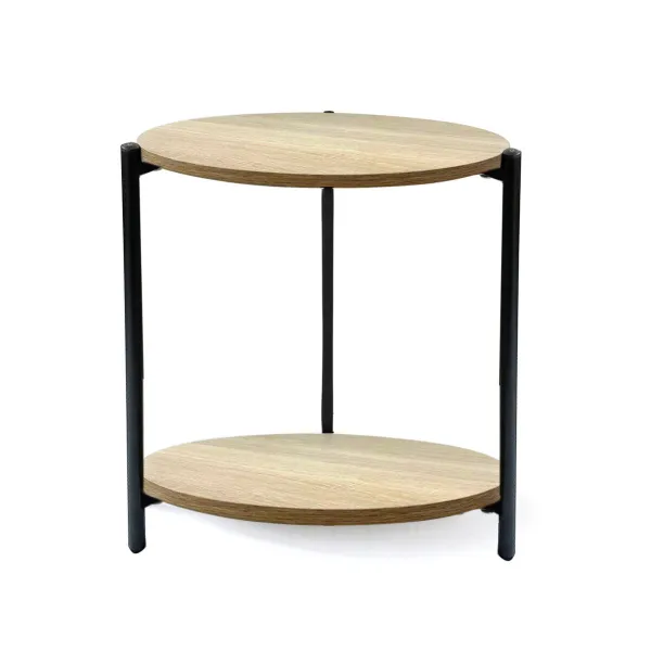 Šoninis staliukas MobleKit Juoda Metalinis Medžio 40 x 42 cm (3 vnt.)