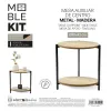 Šoninis staliukas MobleKit Juoda Metalinis Medžio 40 x 42 cm (3 vnt.)