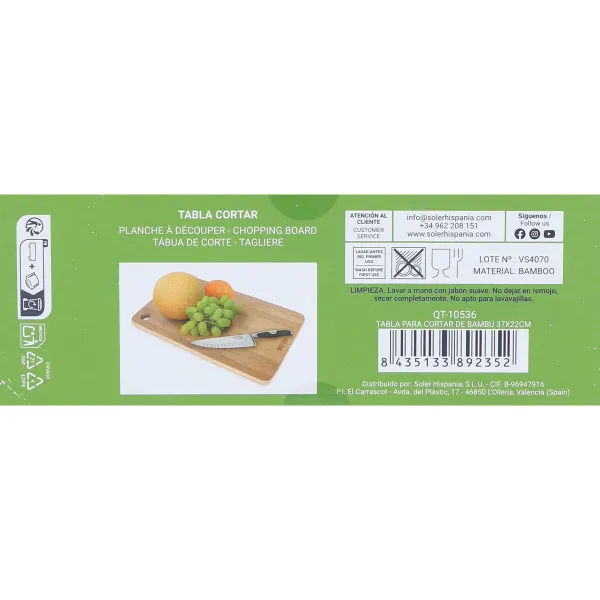 Cutting board Quttin Quttin Wood, bamboo Bamboo (6 Units) (37 x 22 cm)