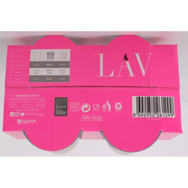 Набор стаканов LAV Berlin 295 ml 4 Предметы (12 штук)