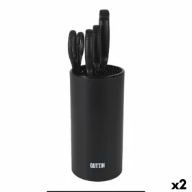 Set of Kitchen Knives and Stand Quttin Nero 5 Pieces (2 Units)