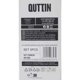 Set of Kitchen Knives and Stand Quttin Nero 5 Pieces (2 Units)