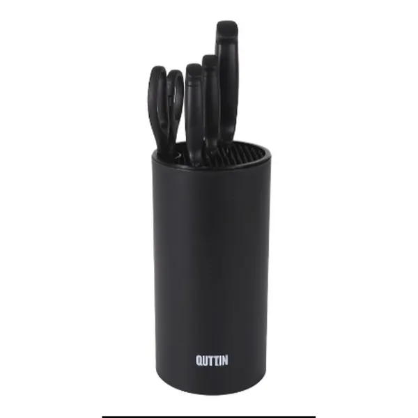 Set of Kitchen Knives and Stand Quttin Nero 5 Pieces (2 Units)