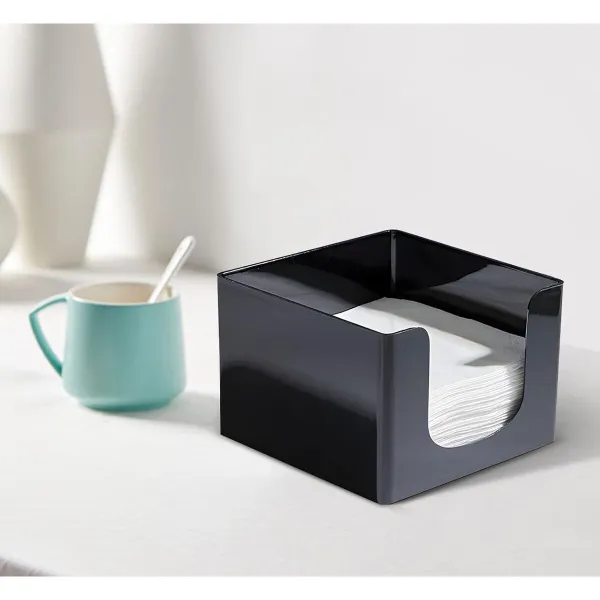 Napkin holder My Bar COCKTAIL Black Plastic 12,8 x 12,8 x 8,8 cm (24 Units)