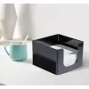 Napkin holder My Bar COCKTAIL Black Plastic 12,8 x 12,8 x 8,8 cm (24 Units)