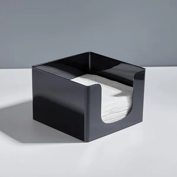 Napkin holder My Bar COCKTAIL Black Plastic 12,8 x 12,8 x 8,8 cm (24 Units)
